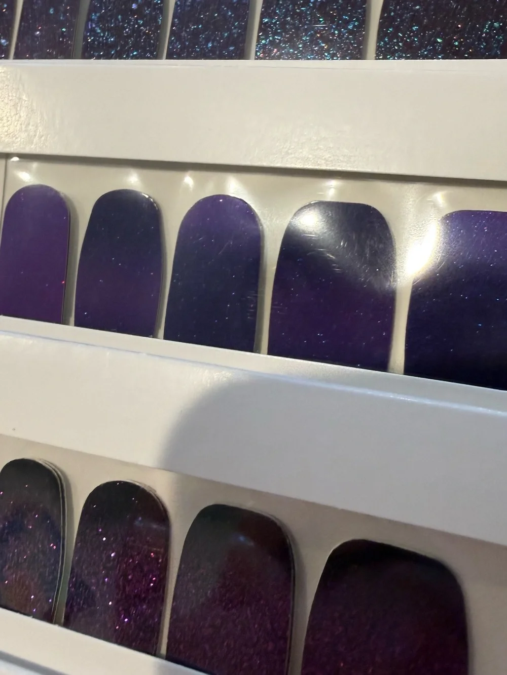 4 sets Purple Glitter & Solid Press-On Nail Set — Easy Peel & Apply Color Street